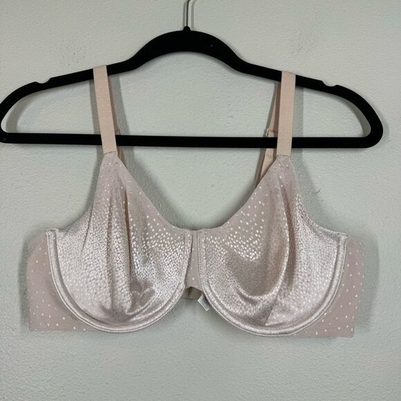 Wacoal Back Appeal Underwire Bra Neutral Cream Blush Pink Size 36D 855303 - Picture 1 of 7